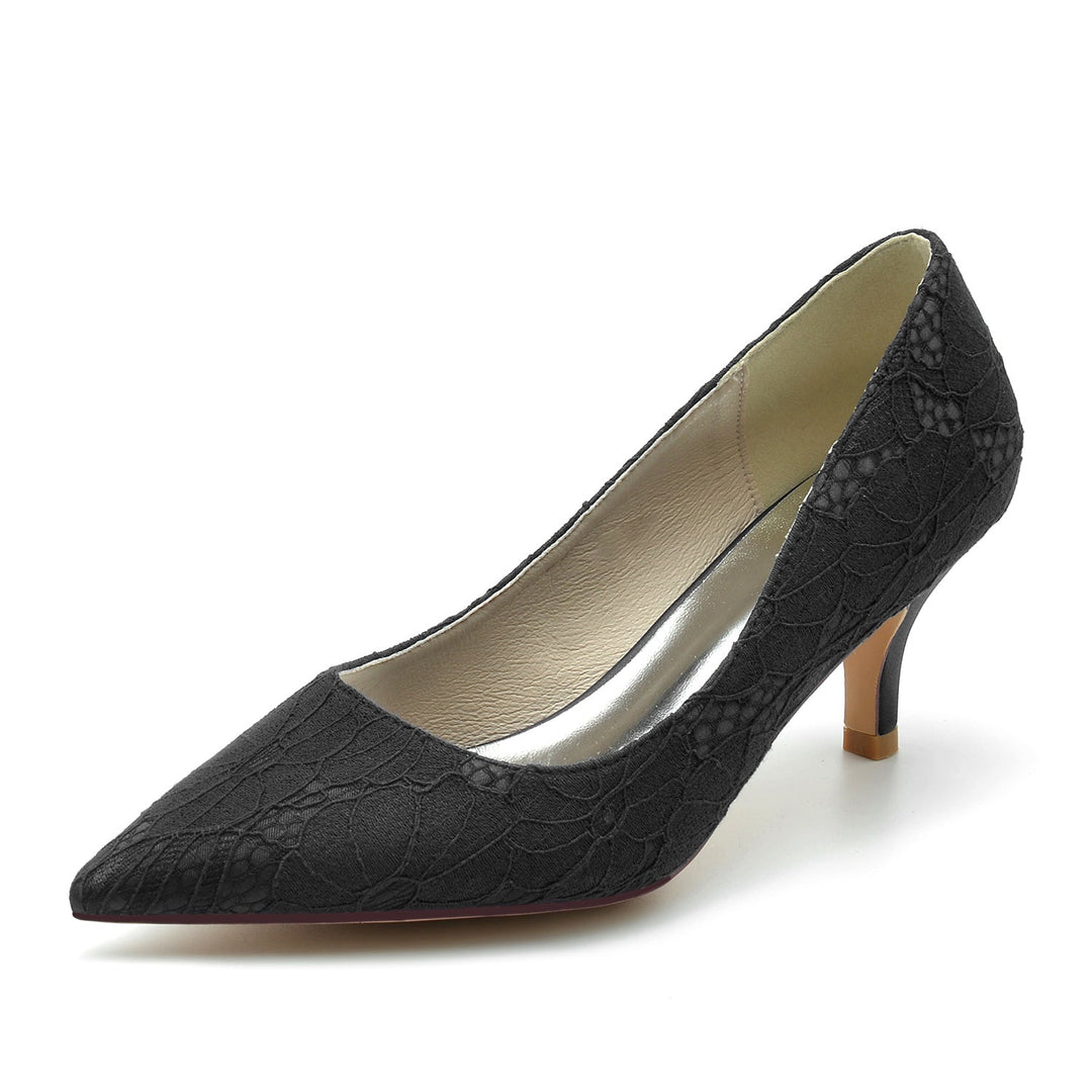 Chaussures de Mariage pour Femmes Chaussures de Mariée à Bout Pointu en Dentelle Délicate