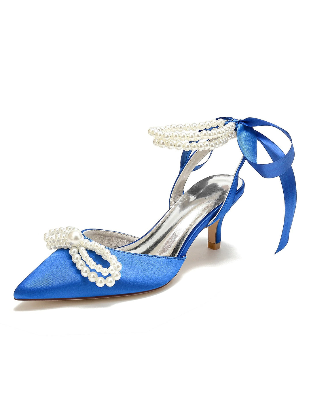 Chaussures de Mariée à Talon Moyen et Bout Pointu pour Femmes