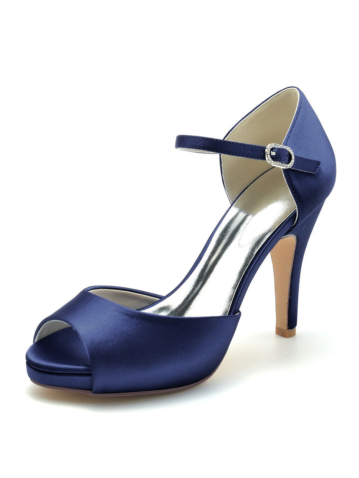 Chaussures de Mariage pour Femmes, Chaussures de Demoiselle D'Honneur à Talons Hauts et à Bout Ouvert