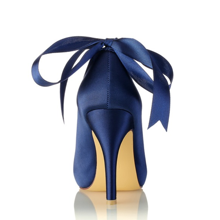 Chaussures de Mariage pour Femmes, Chaussures de Mariée à Talons Hauts et Bout Ouvert avec Boucle et Nœud en Perles Imitation