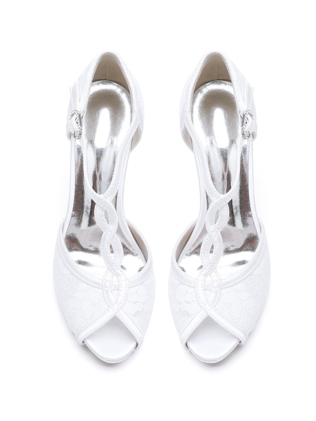 Chaussures de Mariage pour Femmes, Chaussures de Demoiselle D'Honneur à Talons Hauts et à Bout Ouvert avec Strass