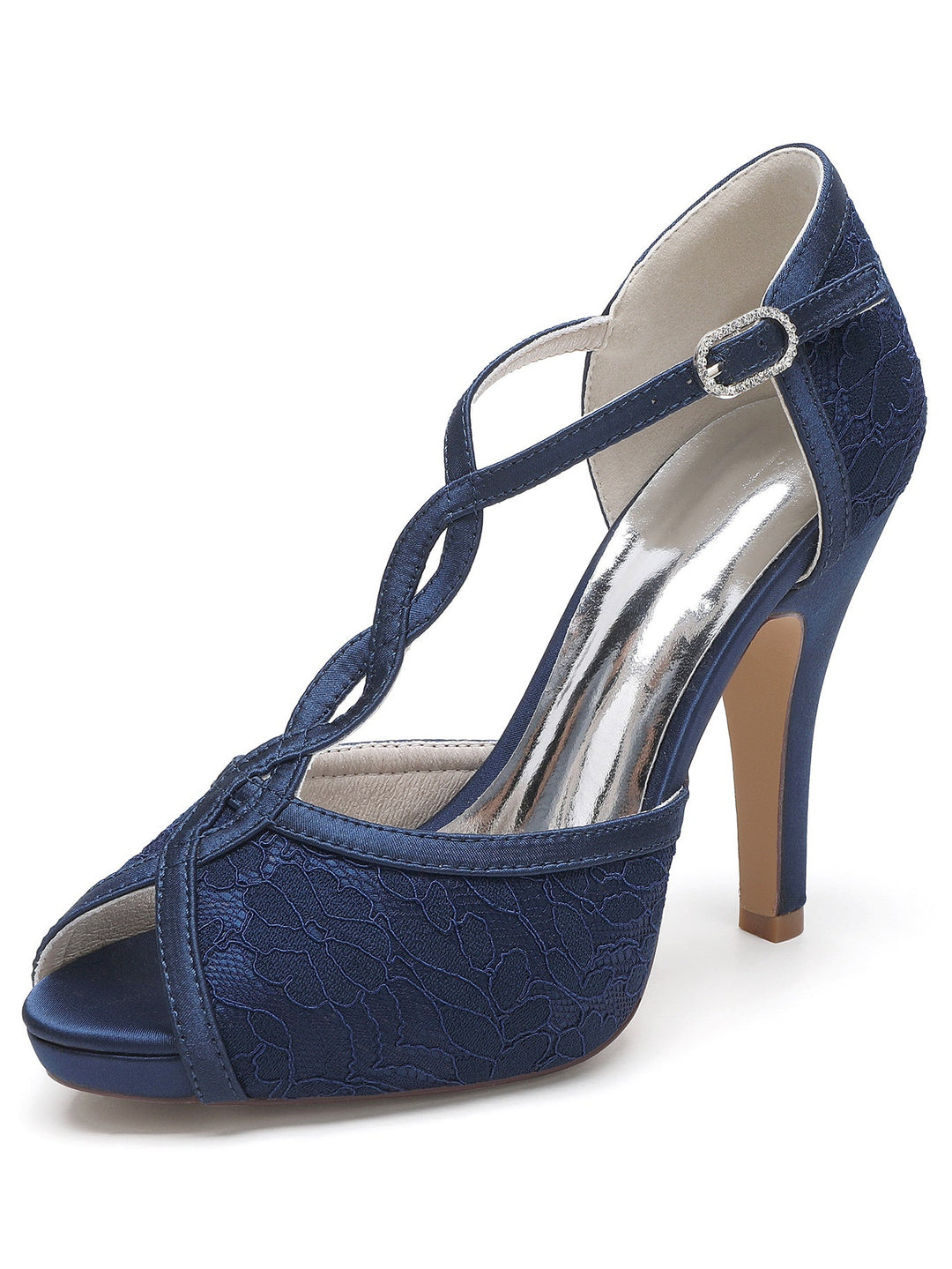 Chaussures de Mariage pour Femmes, Chaussures de Demoiselle D'Honneur à Talons Hauts et à Bout Ouvert avec Strass