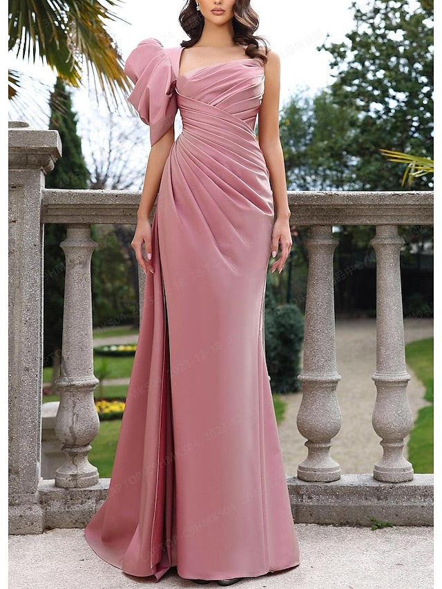 Robe de Bal Fourreau/Colonne à Une Épaule et Longueur Au Sol