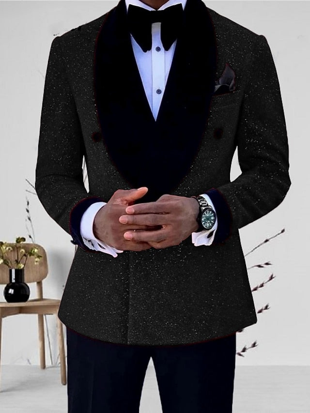 Costumes de Mariage 2 Pièces pour Hommes, Coupe Ajustée, Simple Boutonnage, Un Bouton