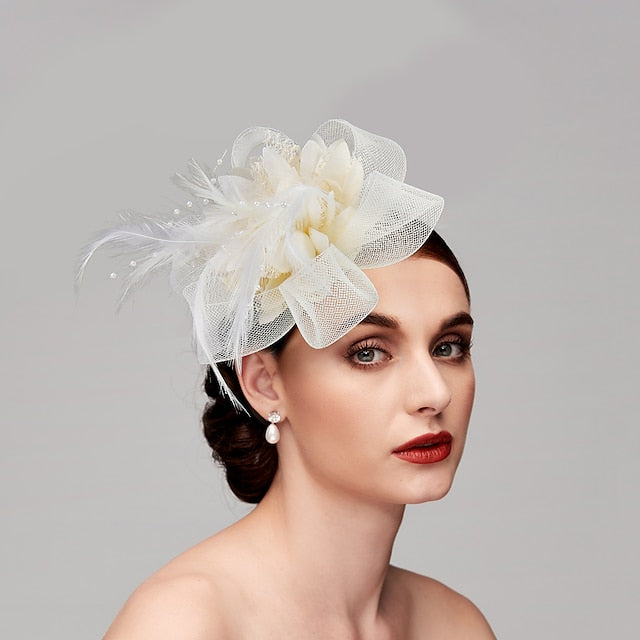 Fascinateurs en Tulle avec Plumes pour Occasions Spéciales