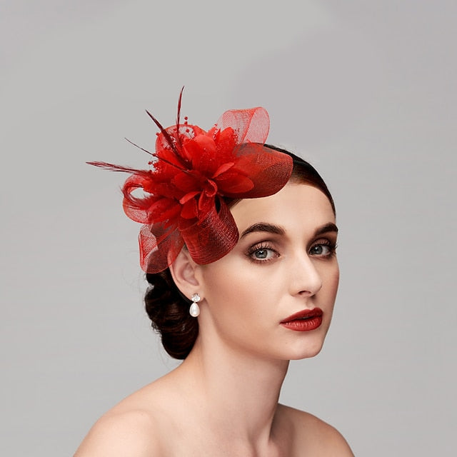 Fascinateurs en Tulle avec Plumes pour Occasions Spéciales