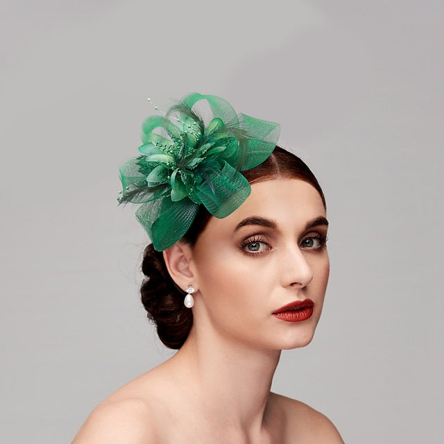 Fascinateurs en Tulle avec Plumes pour Occasions Spéciales