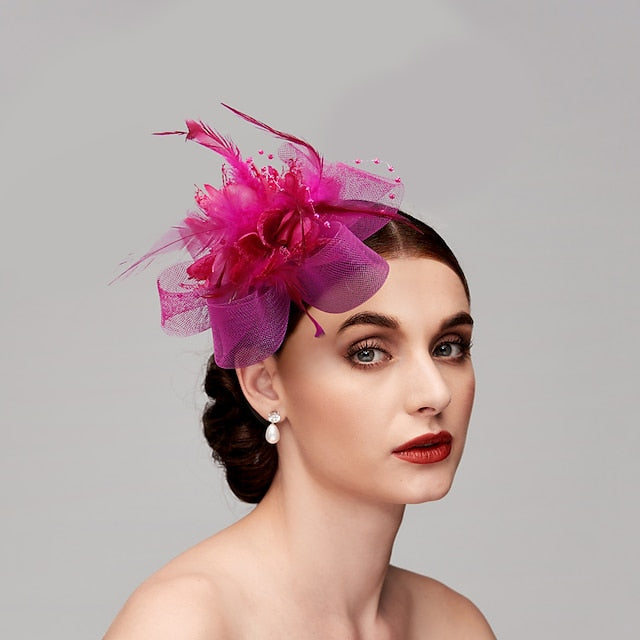 Fascinateurs en Tulle avec Plumes pour Occasions Spéciales
