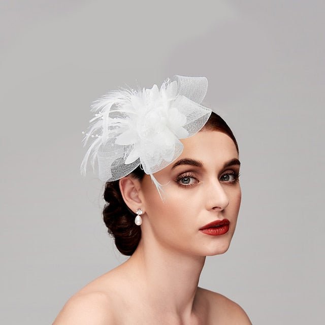 Fascinateurs en Tulle avec Plumes pour Occasions Spéciales