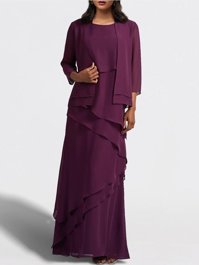Robes de Mère de la Mariée Fourreau/Colonne Longueur Au Sol avec Veste