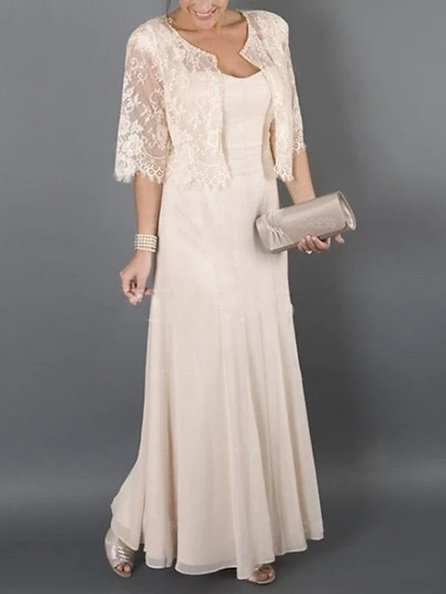 Robe de Mère de la Mariée Sans Manches à Col en V/Princesse avec Plis en Dentelle