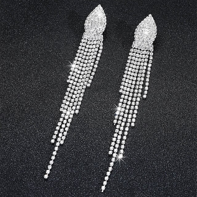 Boucles d'oreilles pendantes élégantes et élégantes, bijoux fins, franges à pampilles