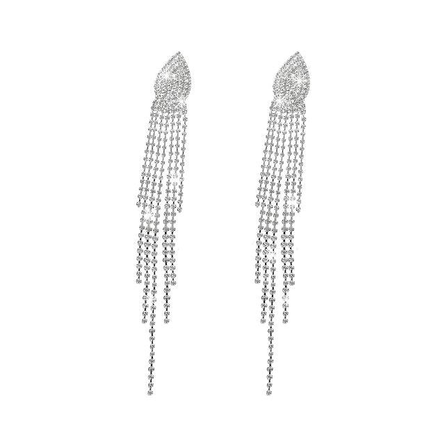 Boucles d'oreilles pendantes élégantes et élégantes, bijoux fins, franges à pampilles