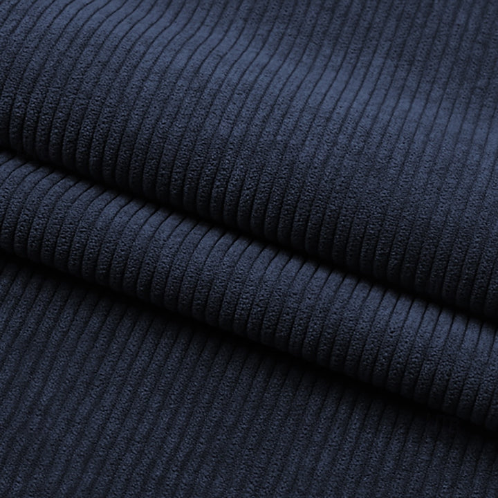 Veste costume homme 2 pièces bleu marine, velours côtelé, uni, coupe standard, droit, 2 boutons, pour soirée
