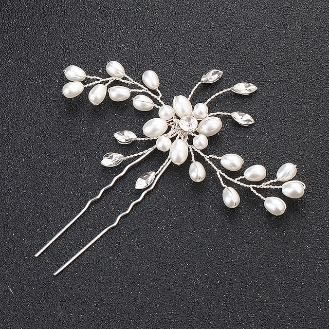 épingle à cheveux de mariée, bijoux en perles de cristal, épingle à cheveux perlée