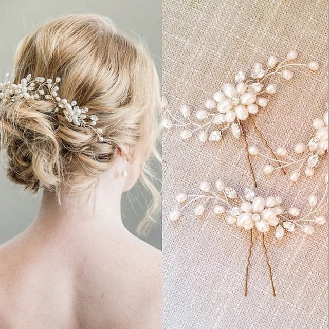 épingle à cheveux de mariée, bijoux en perles de cristal, épingle à cheveux perlée