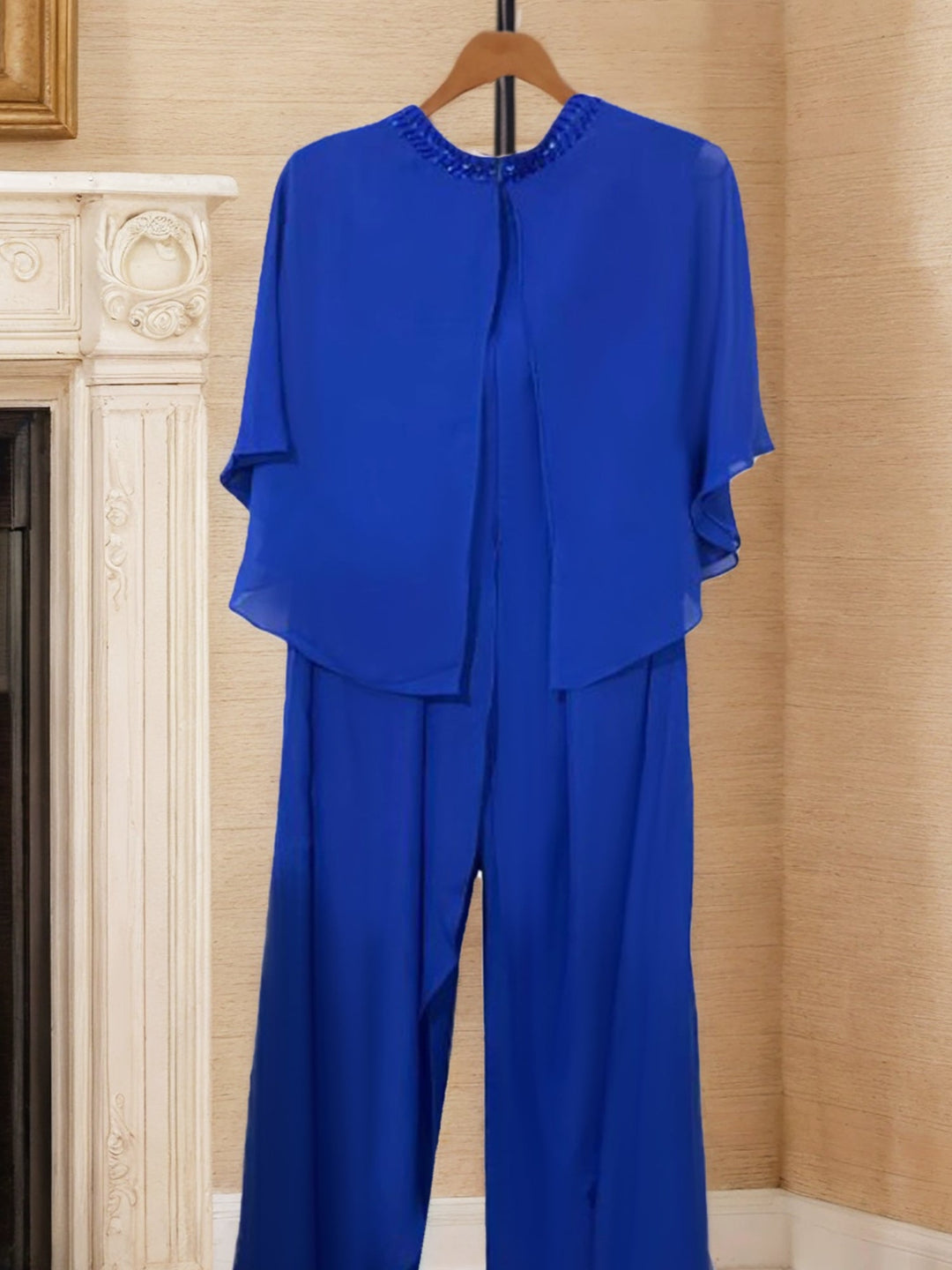 Tailleur-Pantalon en Mousseline de Soie pour Mère de la Mariée