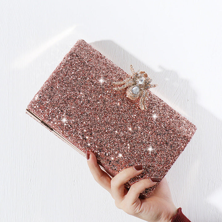 Pochette rétro givrée à paillettes