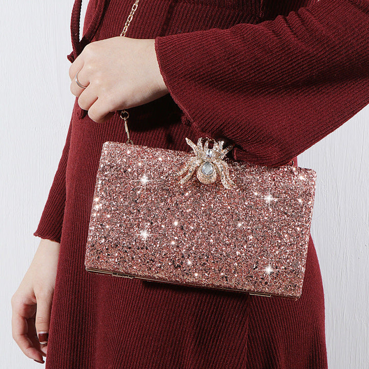 Pochette rétro givrée à paillettes