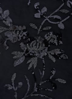 Robe Mère de la Mariée, Forme A-Ligne/Princesse, Col Rond, Dentelle, Paillettes, Manches 3/4, Longueur au Sol