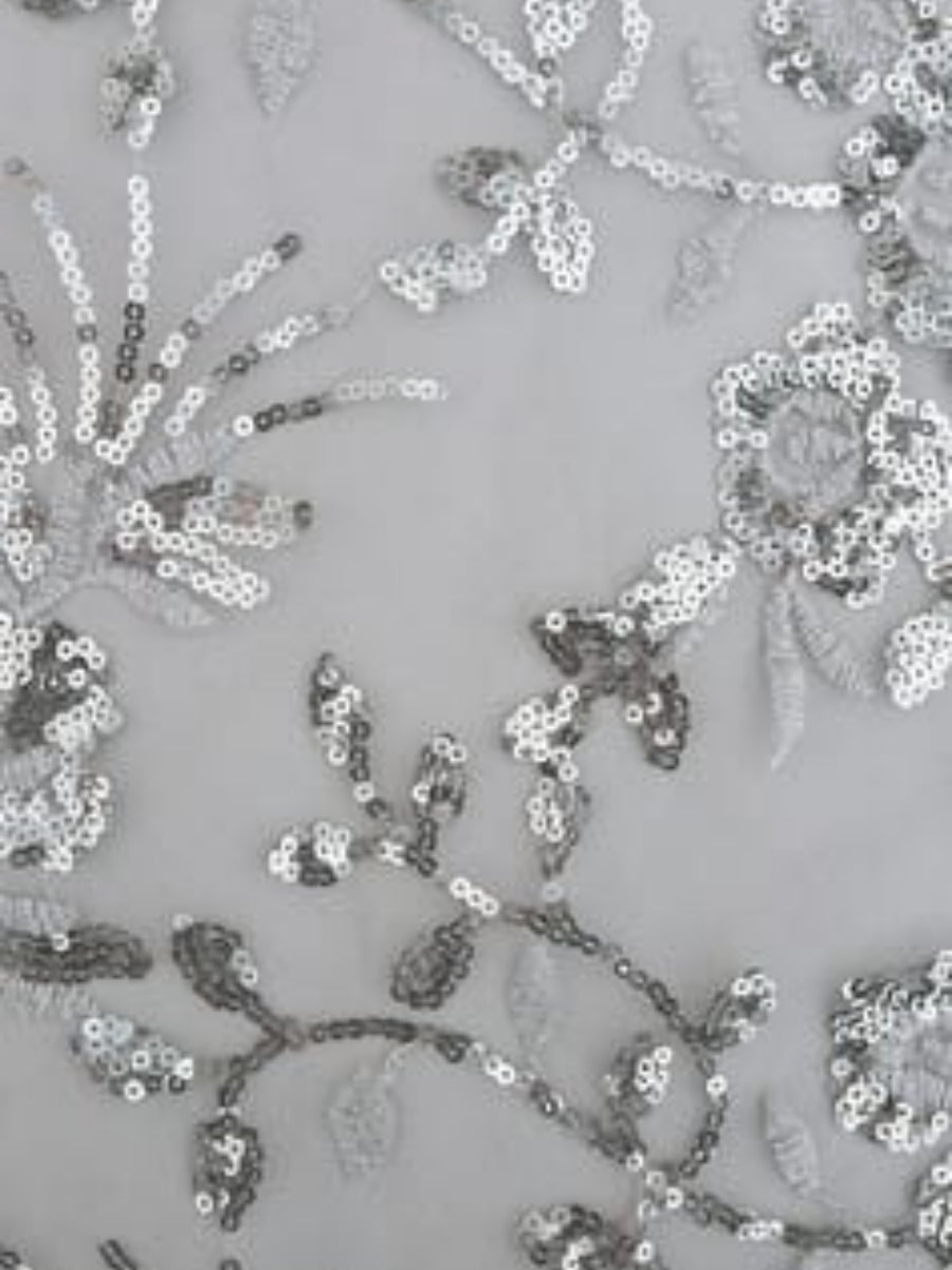 Robe Mère de la Mariée, Forme A-Ligne/Princesse, Col Rond, Dentelle, Paillettes, Manches 3/4, Longueur au Sol