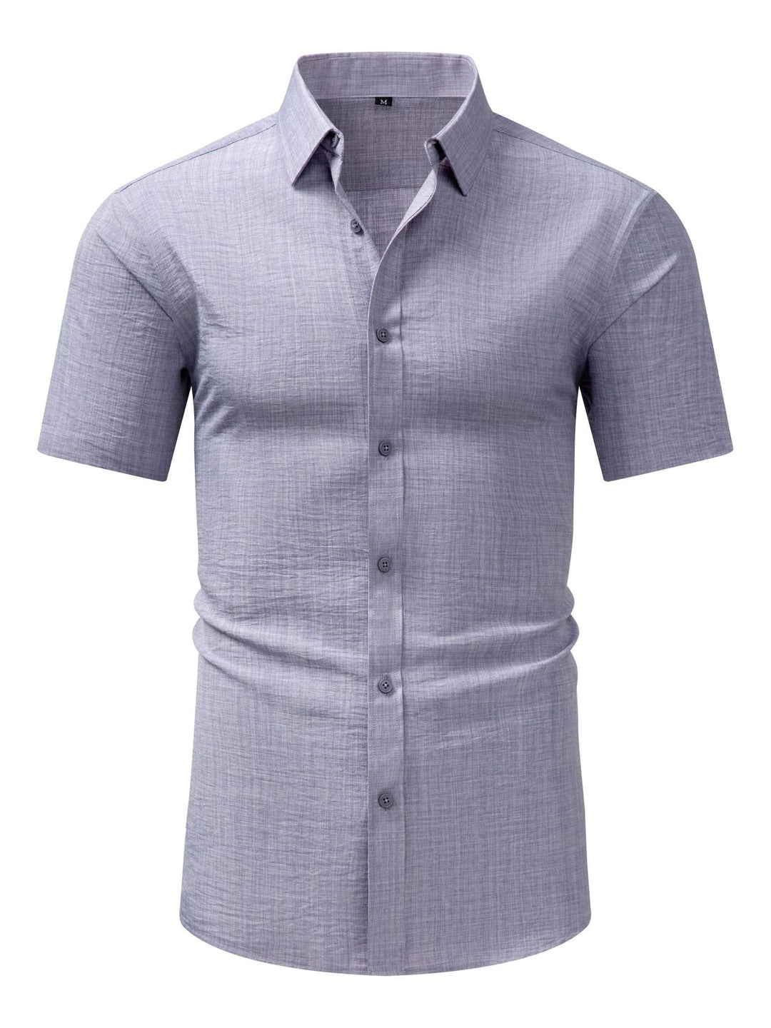 Chemise homme décontractée, manches courtes, uni, coton