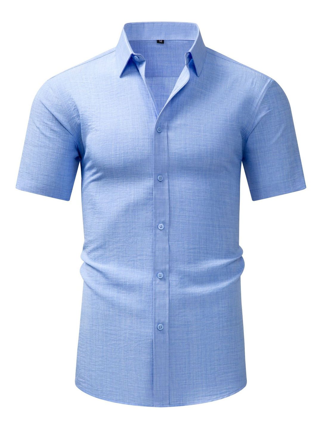 Chemise homme décontractée, manches courtes, uni, coton
