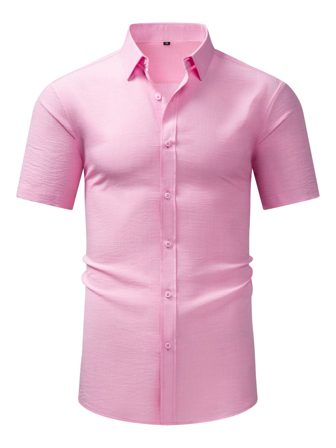 Chemise homme décontractée, manches courtes, uni, coton