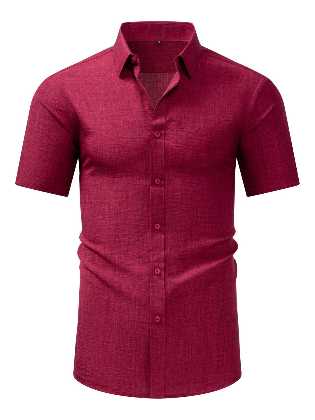 Chemise homme décontractée, manches courtes, uni, coton