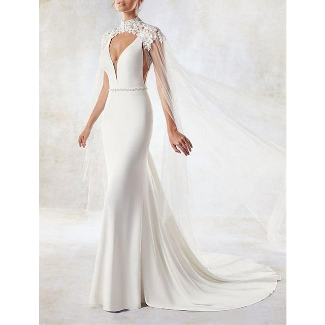 Wrap pour femme élégant et luxueux à manches courtes en tulle pour mariage avec appliques